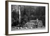 Multnomah Lodge and Falls Photograph - Columbia River, OR-Lantern Press-Framed Art Print