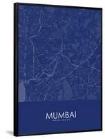 Mumbai, India Blue Map-null-Framed Poster