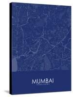 Mumbai, India Blue Map-null-Stretched Canvas