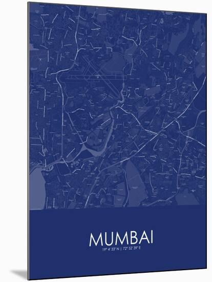 Mumbai, India Blue Map-null-Mounted Poster