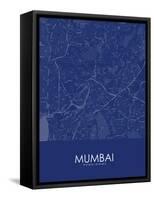 Mumbai, India Blue Map-null-Framed Stretched Canvas