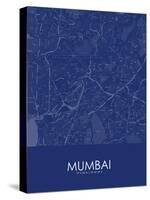 Mumbai, India Blue Map-null-Stretched Canvas
