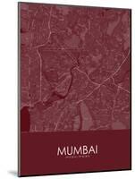 Mumbai, India Red Map-null-Mounted Poster
