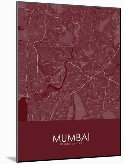 Mumbai, India Red Map-null-Mounted Poster