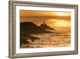 Mumbles Lighthouse, Bracelet Bay, Gower, Swansea, Wales, United Kingdom, Europe-Billy-Framed Photographic Print