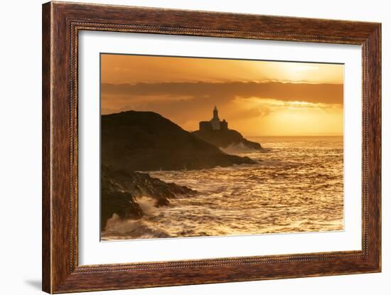 Mumbles Lighthouse, Bracelet Bay, Gower, Swansea, Wales, United Kingdom, Europe-Billy-Framed Photographic Print