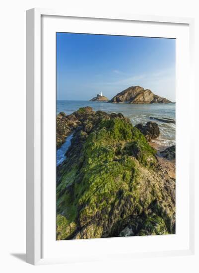 Mumbles Lighthouse, Bracelet Bay, Gower, Swansea, Wales, United Kingdom, Europe-Billy Stock-Framed Photographic Print