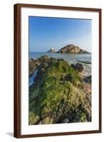 Mumbles Lighthouse, Bracelet Bay, Gower, Swansea, Wales, United Kingdom, Europe-Billy Stock-Framed Photographic Print