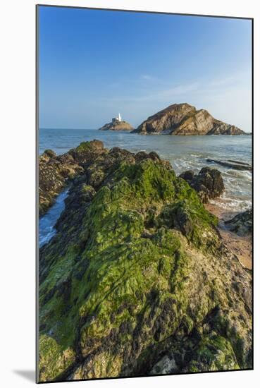 Mumbles Lighthouse, Bracelet Bay, Gower, Swansea, Wales, United Kingdom, Europe-Billy Stock-Mounted Photographic Print