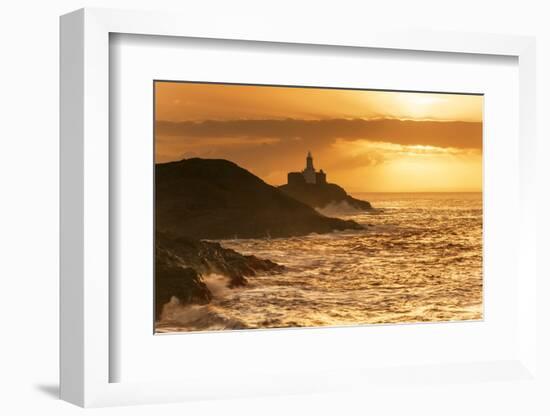 Mumbles Lighthouse, Bracelet Bay, Gower, Swansea, Wales, United Kingdom, Europe-Billy-Framed Photographic Print