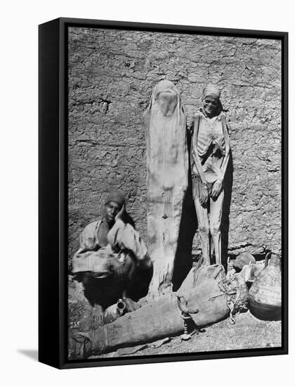 Mummies at Excavation Site-null-Framed Stretched Canvas