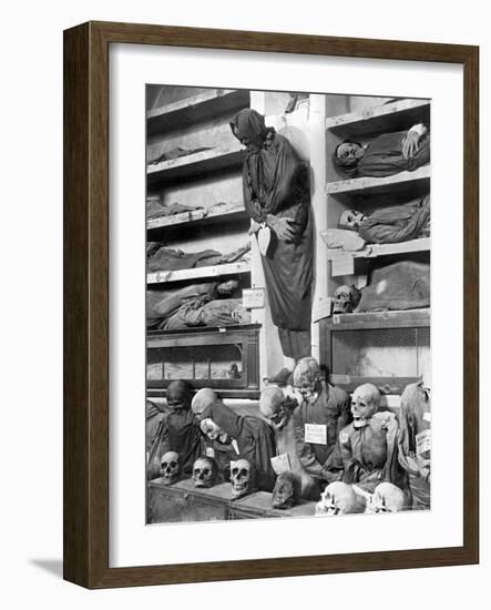 Mummies in the Palermo Catacombs, Italy-Giorgio Sommer-Framed Photographic Print