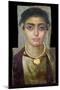 Mummy Portrait: Head of a Woman, Egyptian, 130-160 Ad (Encaustic with Gilded Stucco on Wood)-null-Mounted Giclee Print