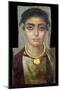 Mummy Portrait: Head of a Woman, Egyptian, 130-160 Ad (Encaustic with Gilded Stucco on Wood)-null-Mounted Giclee Print