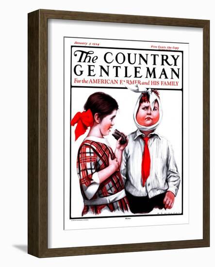 "Mumps," Country Gentleman Cover, January 5, 1924-Katherine R. Wireman-Framed Giclee Print