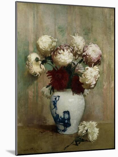 Mums in an Oriental Vase-Emil Carlsen-Mounted Giclee Print