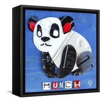 Munch the Panda License Plate Art-Design Turnpike-Framed Stretched Canvas