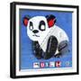 Munch the Panda License Plate Art-Design Turnpike-Framed Giclee Print