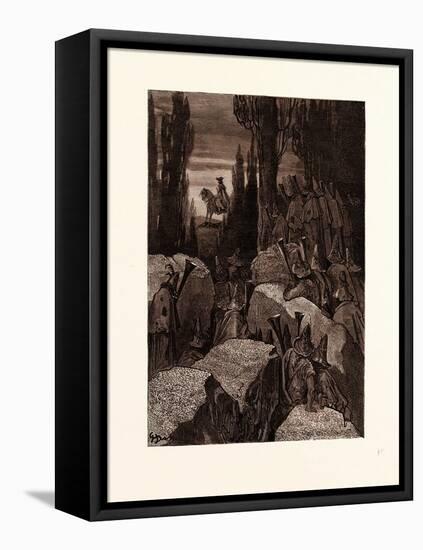 Munchausen Among the Brigands-Gustave Dore-Framed Stretched Canvas