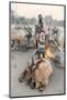 Mundari Herder at Dawn-Trevor Cole-Mounted Photographic Print