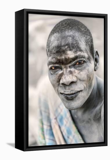 Mundari Portrait-Trevor Cole-Framed Stretched Canvas