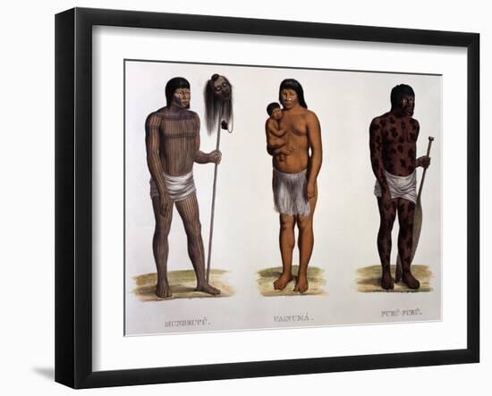 Mundrucu, Uainuma and Puru Natives, Brazil-null-Framed Giclee Print