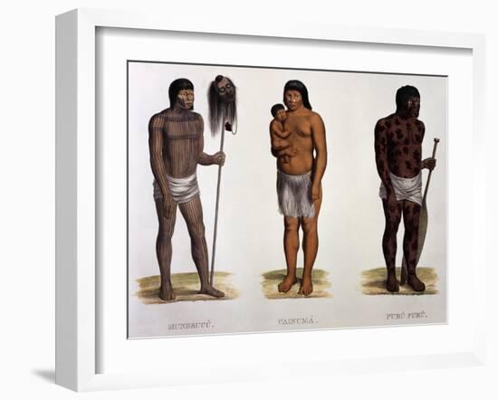 Mundrucu, Uainuma and Puru Natives, Brazil-null-Framed Giclee Print