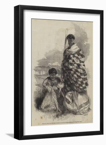 Munga-Kahu, Chief of Roto-Aire Lake, with Ko-Mari His Wife-George French Angas-Framed Giclee Print