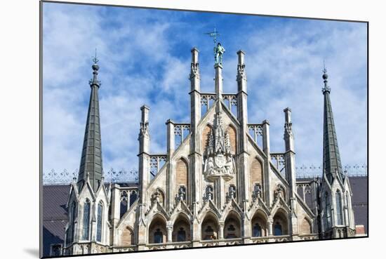 Munich, Bavaria, Germany, Detail of the Town Hall at Marienplatz (Mary's Square-Bernd Wittelsbach-Mounted Photographic Print