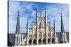 Munich, Bavaria, Germany, Detail of the Town Hall at Marienplatz (Mary's Square-Bernd Wittelsbach-Stretched Canvas