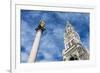 Munich, Bavaria, Germany, Mariens?ule (Column) with Town Hall Tower-Bernd Wittelsbach-Framed Photographic Print