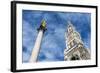 Munich, Bavaria, Germany, Mariens?ule (Column) with Town Hall Tower-Bernd Wittelsbach-Framed Photographic Print