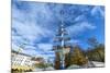 Munich, Bavaria, Germany, Maypole at the Viktualienmarkt (Food Market) in Autumn-Bernd Wittelsbach-Mounted Photographic Print