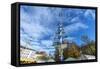 Munich, Bavaria, Germany, Maypole at the Viktualienmarkt (Food Market) in Autumn-Bernd Wittelsbach-Framed Stretched Canvas