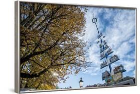 Munich, Bavaria, Germany, Maypole at the Viktualienmarkt (Food Market-Bernd Wittelsbach-Framed Photographic Print