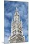 Munich, Bavaria, Germany, Tower of the New Town Hall at Marienplatz (Mary's Square-Bernd Wittelsbach-Mounted Photographic Print