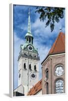 Munich, Bavaria, Germany, View to St. Peter's Church from the Viktualienmarkt (Food Market)-Bernd Wittelsbach-Framed Photographic Print