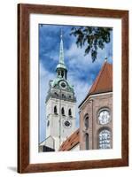 Munich, Bavaria, Germany, View to St. Peter's Church from the Viktualienmarkt (Food Market)-Bernd Wittelsbach-Framed Photographic Print