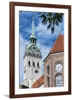 Munich, Bavaria, Germany, View to St. Peter's Church from the Viktualienmarkt (Food Market)-Bernd Wittelsbach-Framed Photographic Print