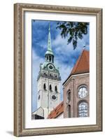 Munich, Bavaria, Germany, View to St. Peter's Church from the Viktualienmarkt (Food Market)-Bernd Wittelsbach-Framed Photographic Print