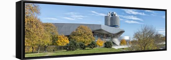 Munich, Bavaria, Germany, View to the Bmw Welt, Museum and Tower, Panorama-Bernd Wittelsbach-Framed Stretched Canvas