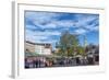 Munich, Bavaria, Germany, Viktualienmarkt (Food Market) with Maypole-Bernd Wittelsbach-Framed Photographic Print