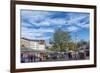 Munich, Bavaria, Germany, Viktualienmarkt (Food Market) with Maypole-Bernd Wittelsbach-Framed Photographic Print