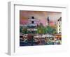 Munich Bavaria Viktualienmarkt with Signposts-Markus Bleichner-Framed Art Print