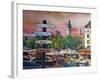 Munich Bavaria Viktualienmarkt with Signposts-Markus Bleichner-Framed Art Print