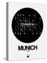 Munich Black Subway Map-NaxArt-Stretched Canvas