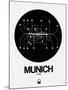 Munich Black Subway Map-NaxArt-Mounted Art Print