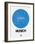 Munich Blue Subway Map-NaxArt-Framed Art Print