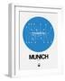 Munich Blue Subway Map-NaxArt-Framed Art Print