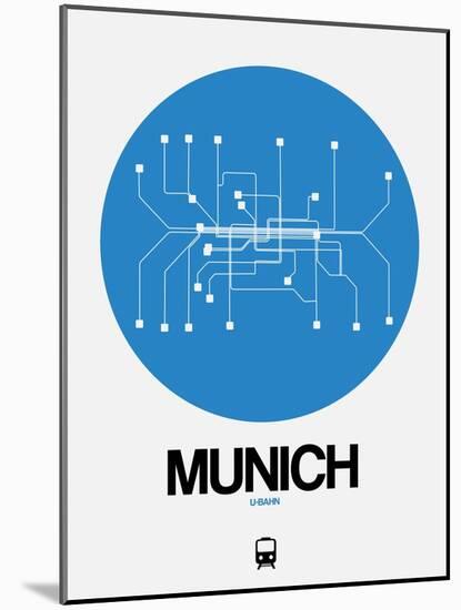 Munich Blue Subway Map-NaxArt-Mounted Art Print